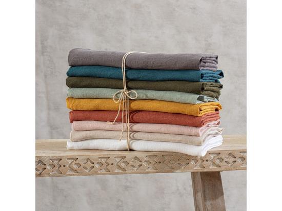 Vente Unique Housse De Couette Lin "Adorable" 260x240cm Bleu Canard