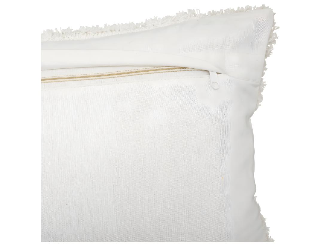 Vente Unique Housse De Coussin En Coton Ivoire Et Beige Lin Tufté 30 X 50 Cm