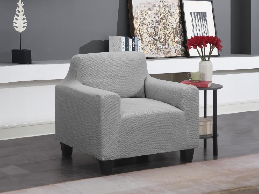vente unique Housse de fauteuil extensible 32-42 cm x 81-101 cm - Gris - NAPLES