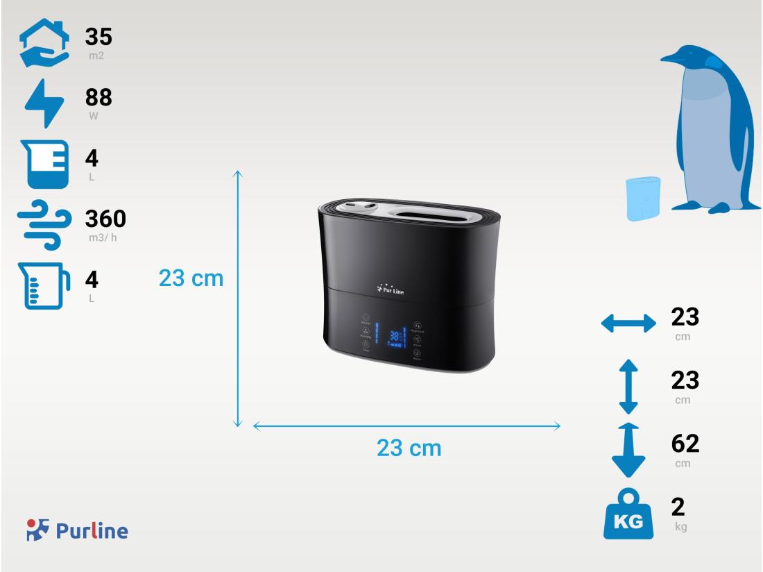 Vente Unique Humidificateur à Ultrasons à Vapeur Chaude Ou Tiède Pour 35 M²