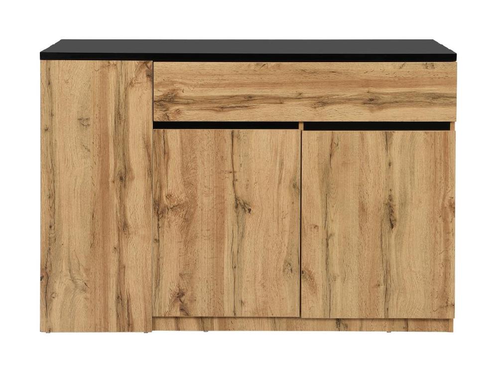 Vente Unique Ilot Central De Cuisine Avec Rangements - Noir Et Naturel - MEILI