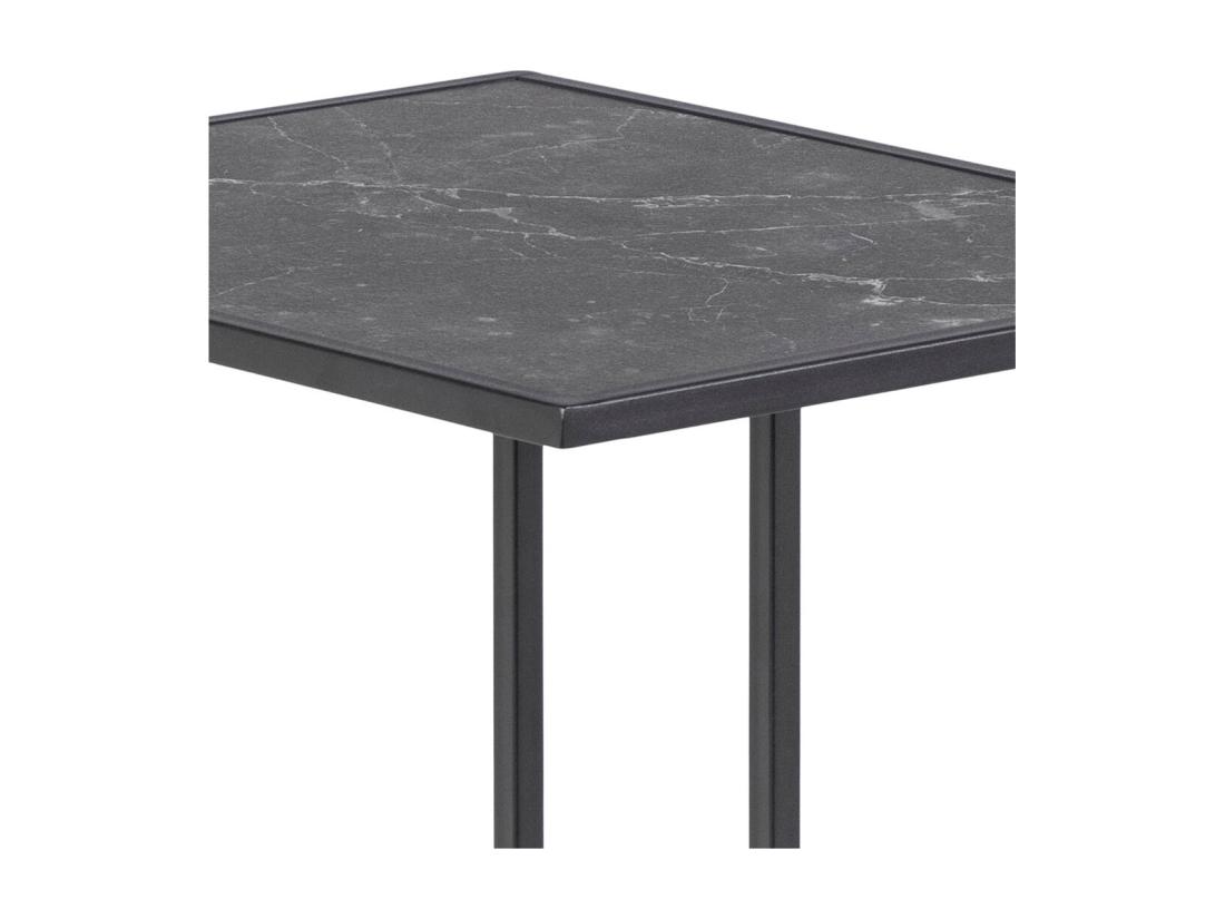 vente unique Infinity Table d'angle finition marbre noir