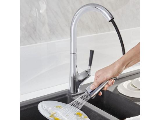 Vente Unique JACOB DELAFON Mitigeur Cuisine Malleco Bec Haut Inox Brossé Douchette Extractible