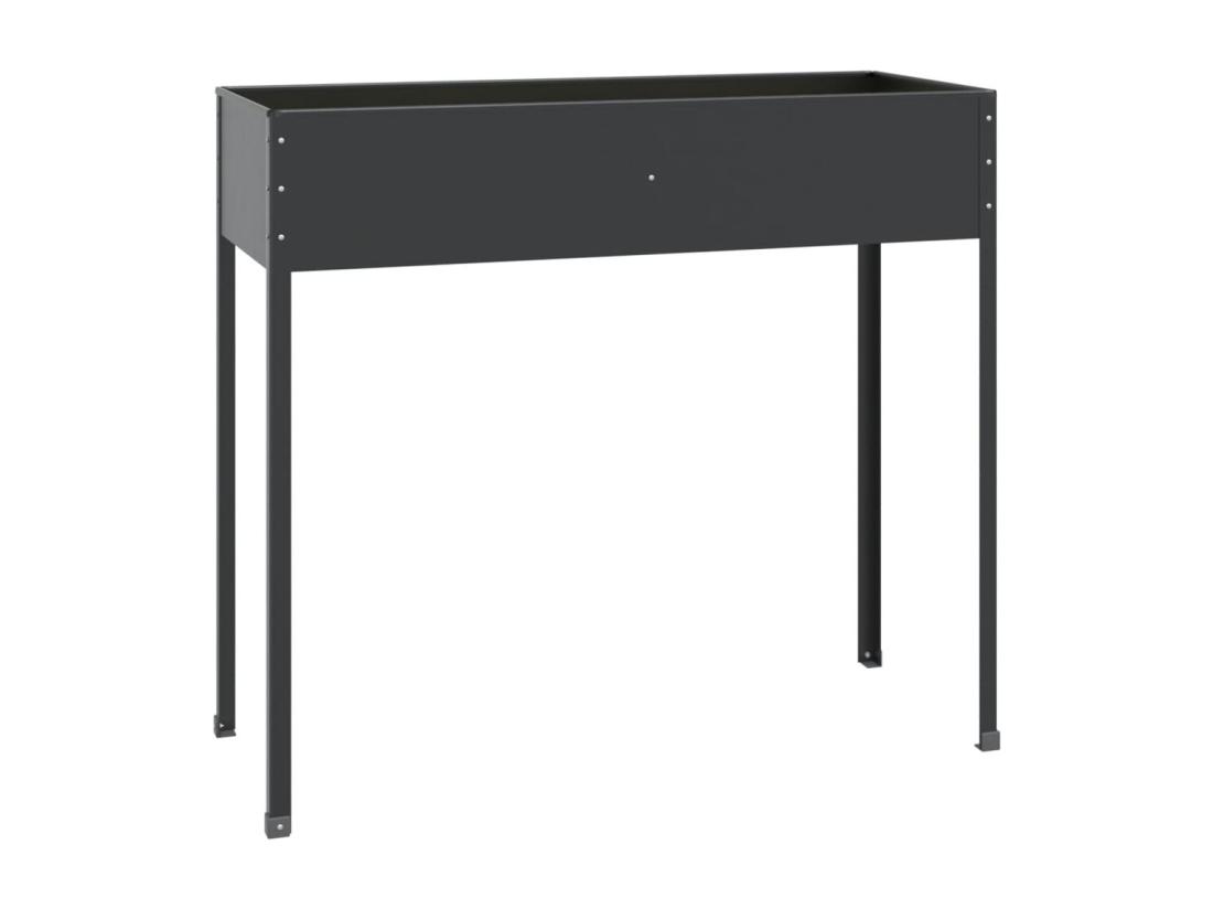 Vente Unique Jardinière Anthracite 100 5x40 5x90 Cm Acier Galvanisé