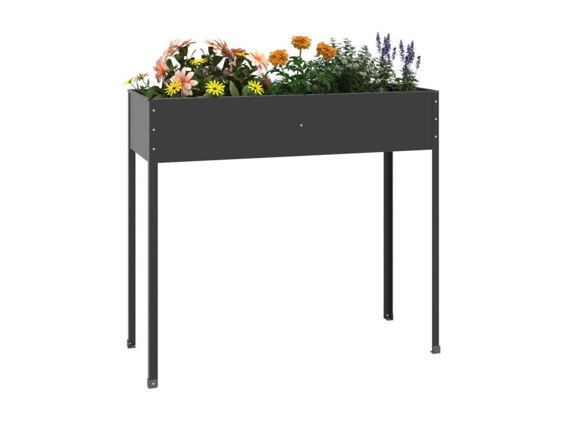 vente unique Jardinière Anthracite 100 5x40 5x90 cm Acier galvanisé