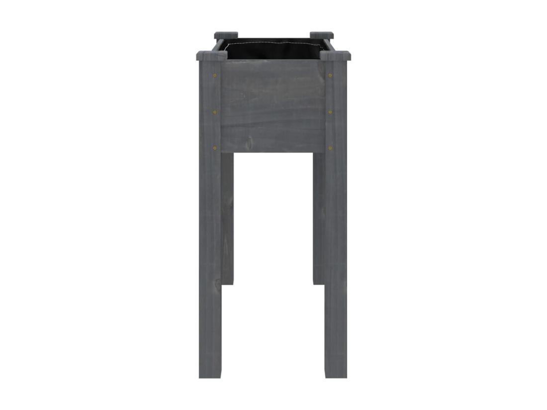 Vente Unique Jardinière Avec Doublure Gris 71x37x76 Cm Bois Massif De Sapin