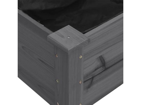 Vente Unique Jardinière Avec Doublure Gris 71x37x76 Cm Bois Massif De Sapin