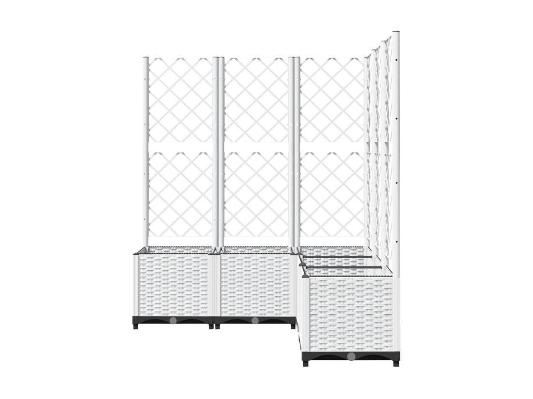Vente Unique Jardinière Avec Treillis Blanc 120x120x136 Cm PP