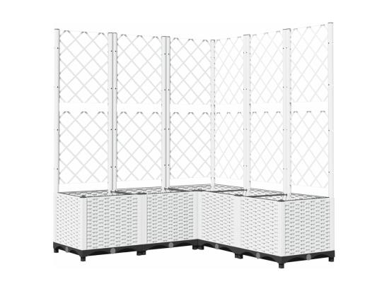 vente unique Jardinière avec treillis Blanc 120x120x136 cm PP