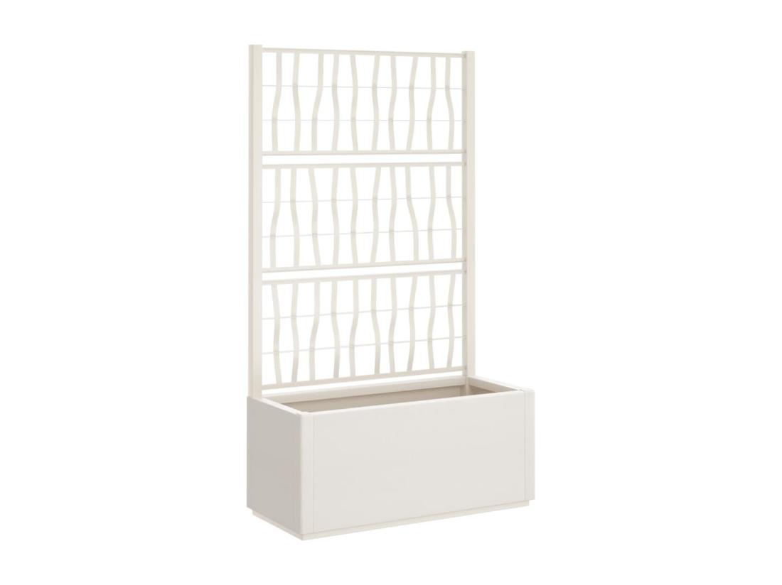 Vente Unique Jardinière Avec Treillis Blanc 80x36x140 Cm PP