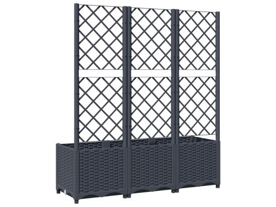 Vente Unique Jardinière Avec Treillis Gris Foncé 120x40x136 PP