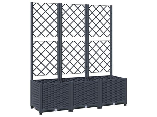 Vente Unique Jardinière Avec Treillis Gris Foncé 120x40x136 PP