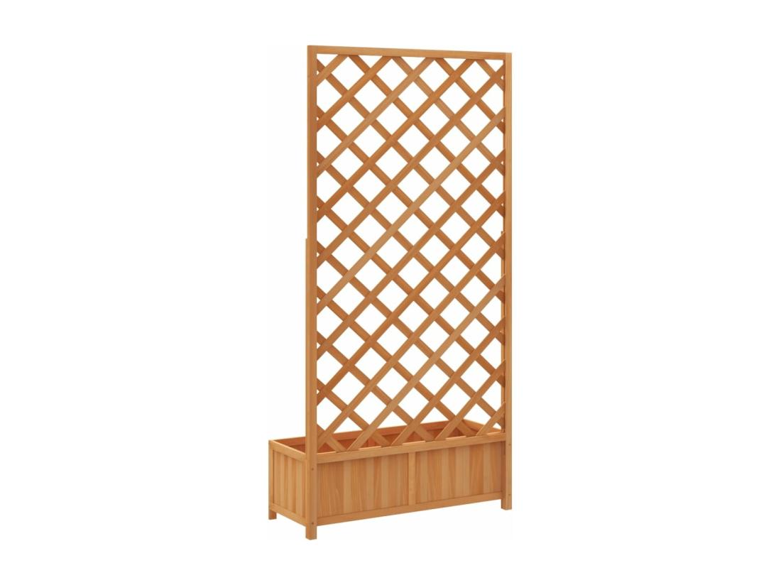 Vente Unique Jardinière Avec Treillis Marron Bois Massif De Sapin