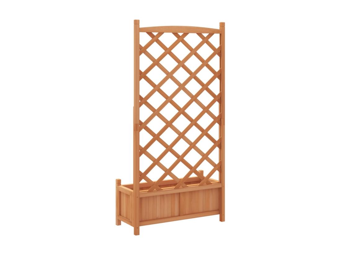 Vente Unique Jardinière Avec Treillis Marron Bois Massif De Sapin