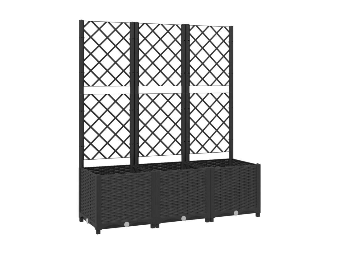 Vente Unique Jardinière Avec Treillis Noir 120x40x136 Cm PP