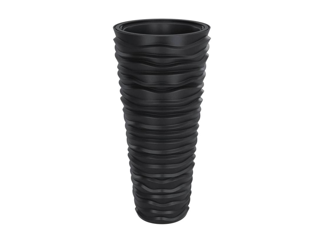 Vente Unique Jardinière Et Intérieur Amovible Anthracite Aspect Rainuré