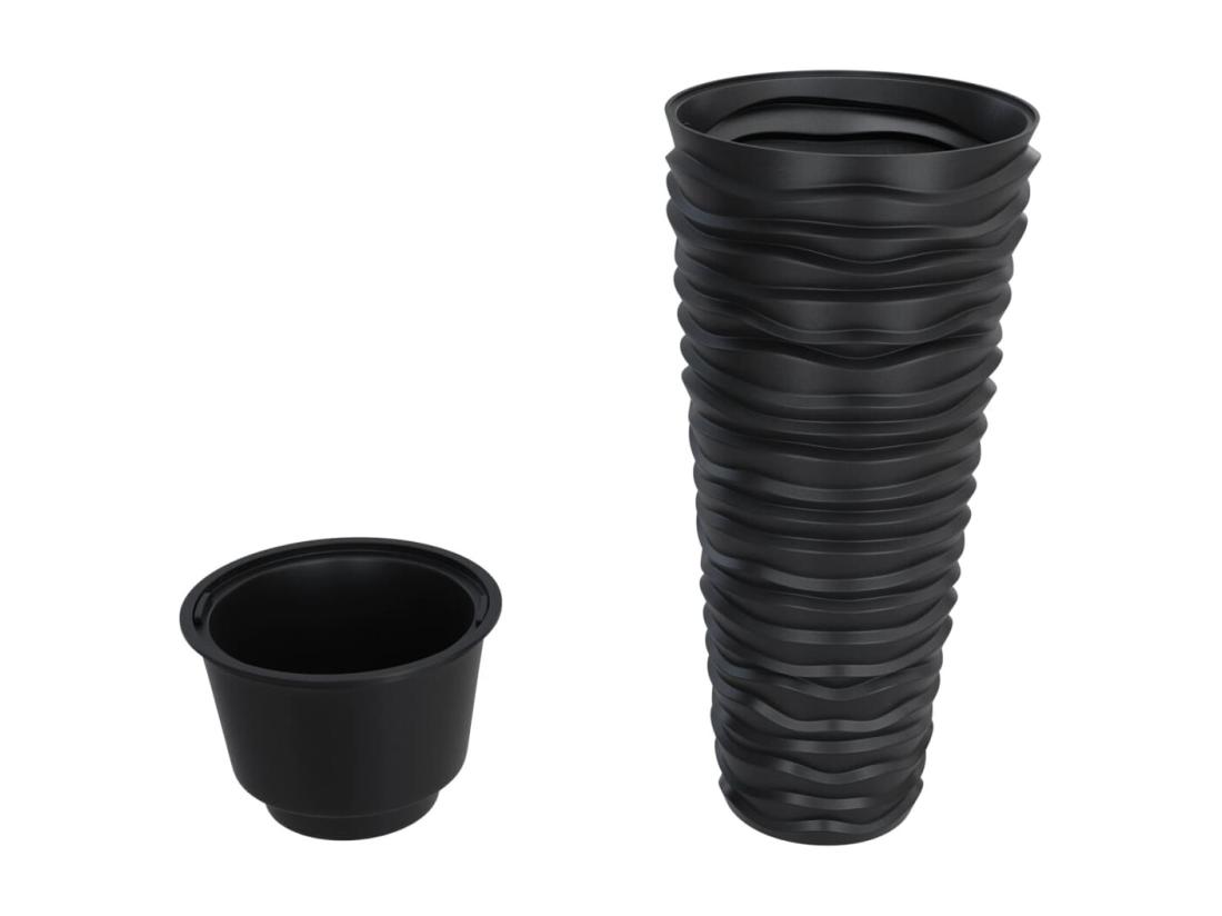 Vente Unique Jardinière Et Intérieur Amovible Anthracite Aspect Rainuré