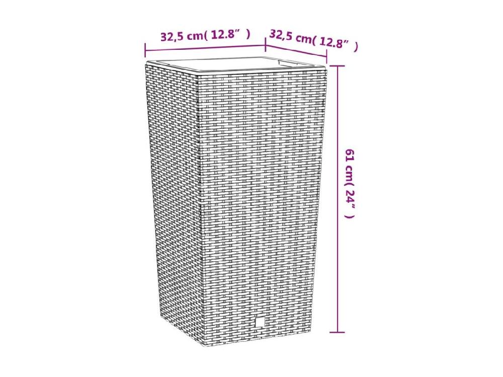 Vente Unique Jardinière Et Intérieur Amovible Blanc 21 /49 L Rotin PP