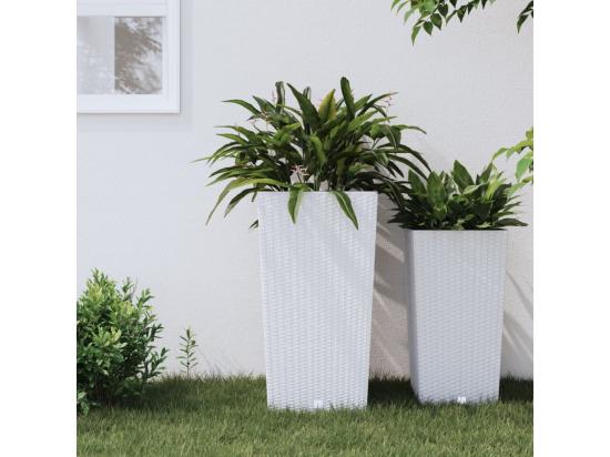 vente unique Jardinière et intérieur amovible blanc 21 /49 L rotin PP