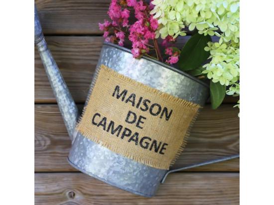 Vente Unique Jardinière Extérieure Murale Porte Plante Arrosoir Zinc Gris 50cm