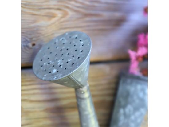 Vente Unique Jardinière Extérieure Murale Porte Plante Arrosoir Zinc Gris 50cm