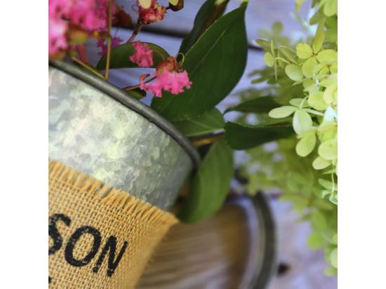 Vente Unique Jardinière Extérieure Murale Porte Plante Arrosoir Zinc Gris 50cm