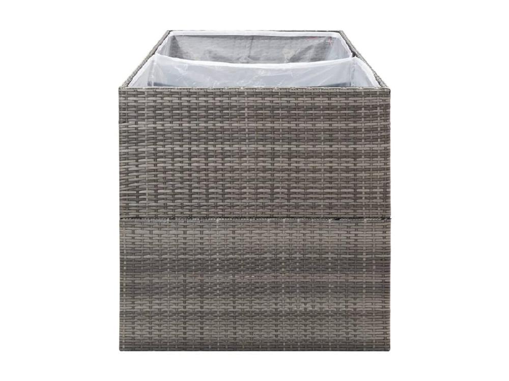 Vente Unique Jardinière Gris 157x80x80 Cm Résine Tressée
