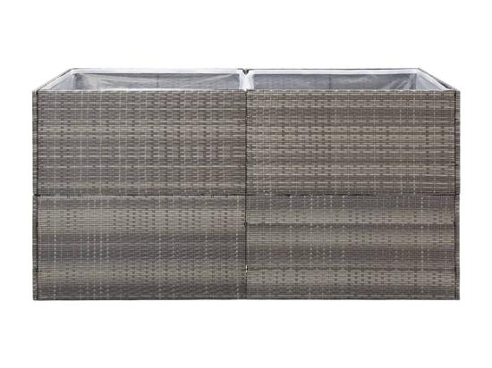 Vente Unique Jardinière Gris 157x80x80 Cm Résine Tressée
