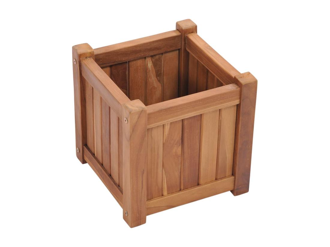 Vente Unique Jardinière Lit Surélevé Plantes Bois Marron 30 X 30 X 30 Cm 02_0000924