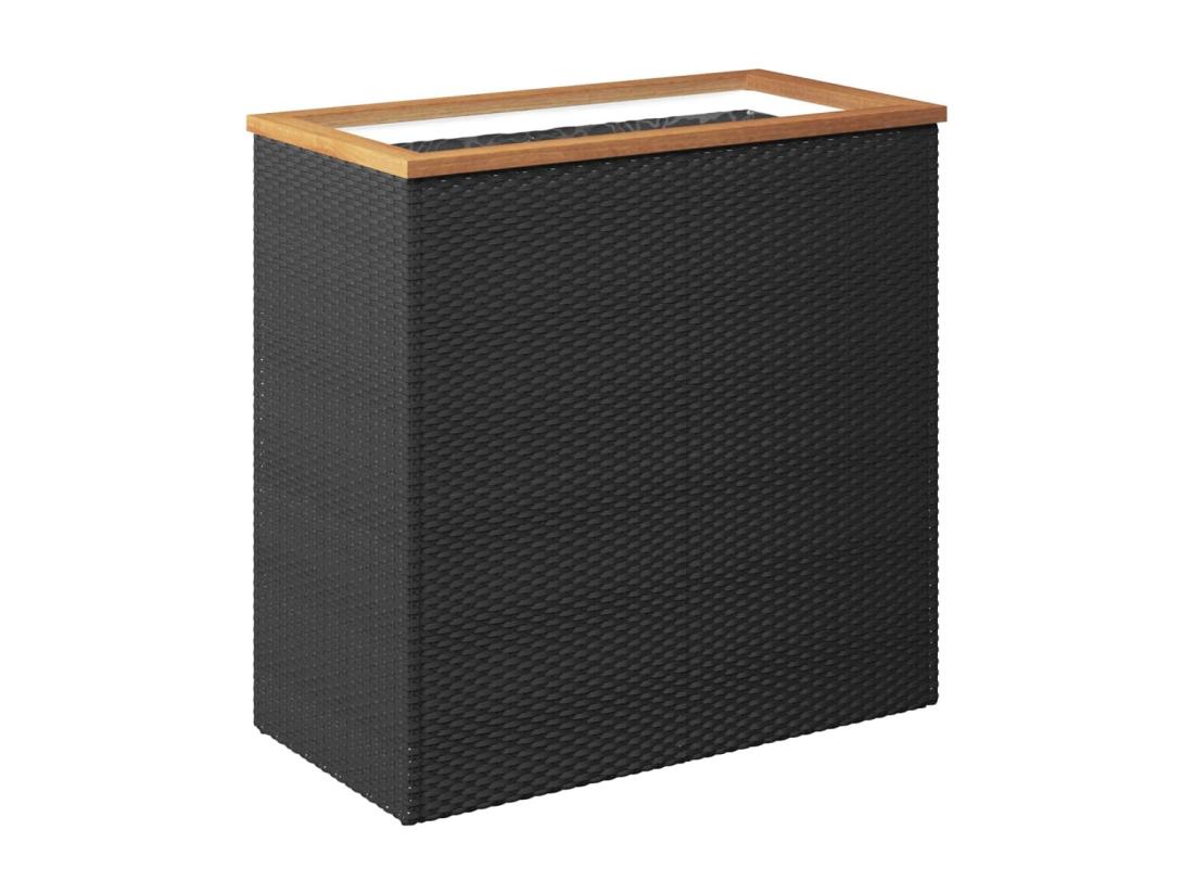 Vente Unique Jardinière Noir 80x40x80 Cm Résine Tressée