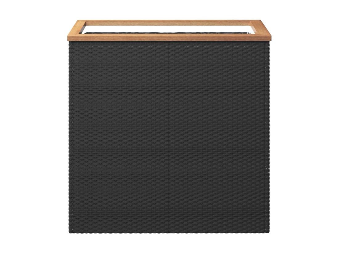 Vente Unique Jardinière Noir 80x40x80 Cm Résine Tressée