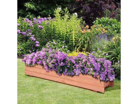 Vente Unique Jardinière Rectangulaire En Bois De SaBois Lit De Jardin Surélevé Imperméable Pour Culture Fruits Légumes Pour Jardin Patio Balcon 90 X 18 X 15 Cm