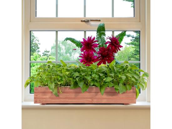 Vente Unique Jardinière Rectangulaire En Bois De SaBois Lit De Jardin Surélevé Imperméable Pour Culture Fruits Légumes Pour Jardin Patio Balcon 90 X 18 X 15 Cm
