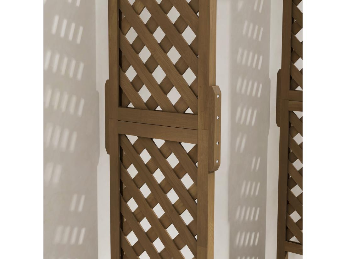 Vente Unique Jardinière Rectangulaire Potager Sur Pied Avec Treillis Et Arche Bois Sapin Pré-huilé