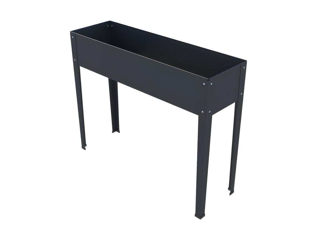 Vente Unique Jardinière Sur Pied En Acier Anthracite - L100 X P30 X H80 Cm - YGOS