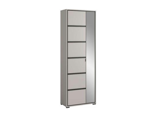 Vente Unique Jaru Meuble à Chaussures Armoire 2 Portes 1 Barre De Suspension Gris Noir