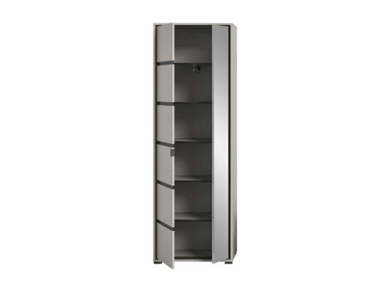 Vente Unique Jaru Meuble à Chaussures Armoire 2 Portes 1 Barre De Suspension Gris Noir