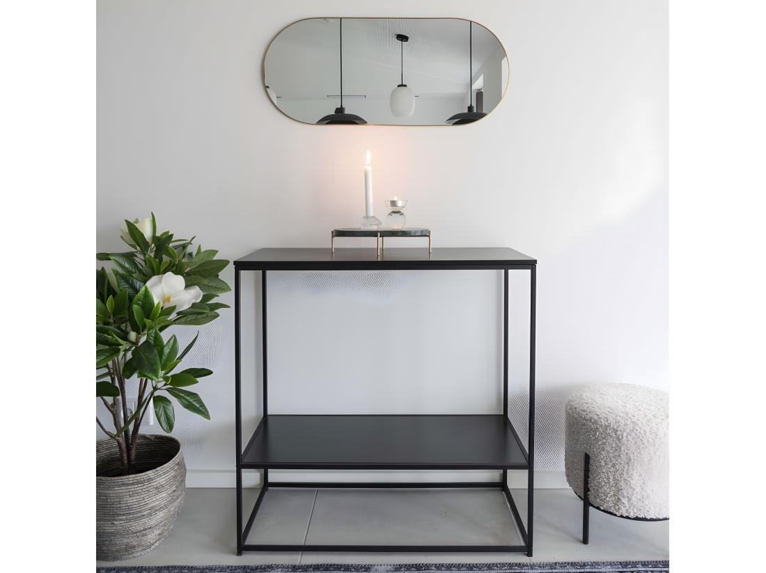 Vente Unique Jersey - Miroir Ovale En Métal 35x80cm : Couleur - Laiton