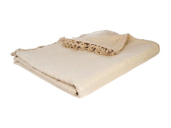Vente Unique Jeté De Lit En Coton Beige Lin 230 X 250 Cm