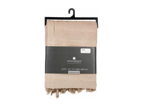 vente unique Jeté de lit en Coton Beige Lin 230 x 250 cm