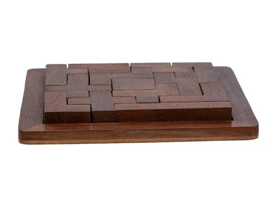 Vente Unique Jeu De Casse-tête En Zigzag En Bois Marron 16x16x03h