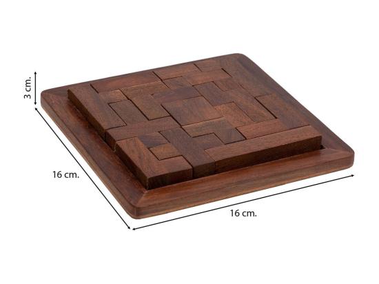 Vente Unique Jeu De Casse-tête En Zigzag En Bois Marron 16x16x03h