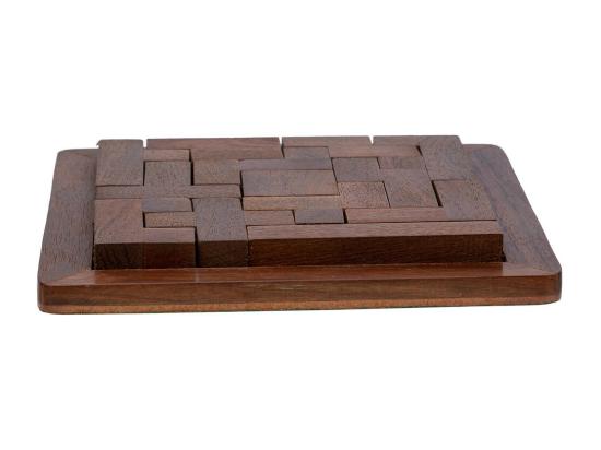 vente unique Jeu de casse-tête en zigzag en bois marron 16x16x03h