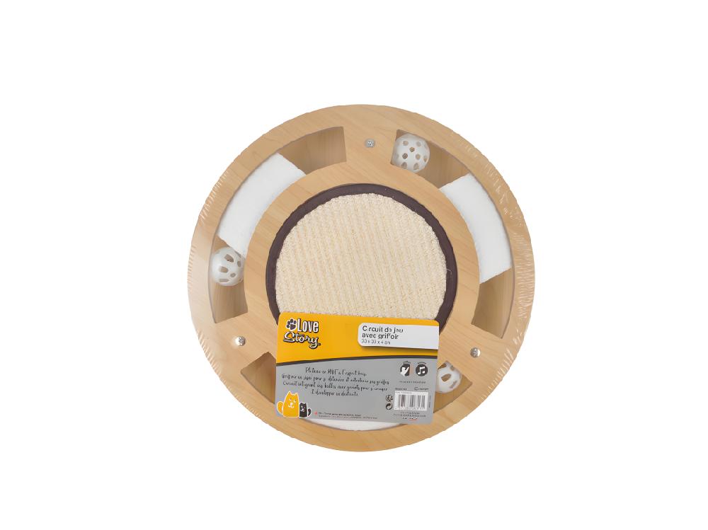 Vente Unique Jeu Interactif Pour Chat "Griffoir & Tunnel" 33cm Naturel