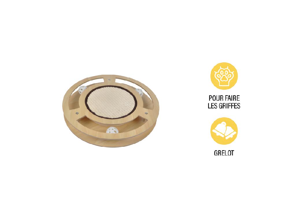 Vente Unique Jeu Interactif Pour Chat "Griffoir & Tunnel" 33cm Naturel