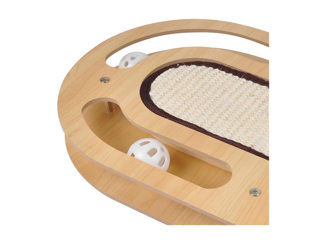 Vente Unique Jeu Interactif Pour Chat "Griffoir & Tunnel" 45cm Naturel