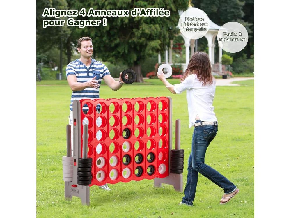 Vente Unique Jeux Puissance 4 Géant Enfants Avec 42 Jetons Jeu De Société Ludique & Éducatif Avec Porte-Anneaux Levier De Réinitialisation Utilisation Intérieur Et Extérieur