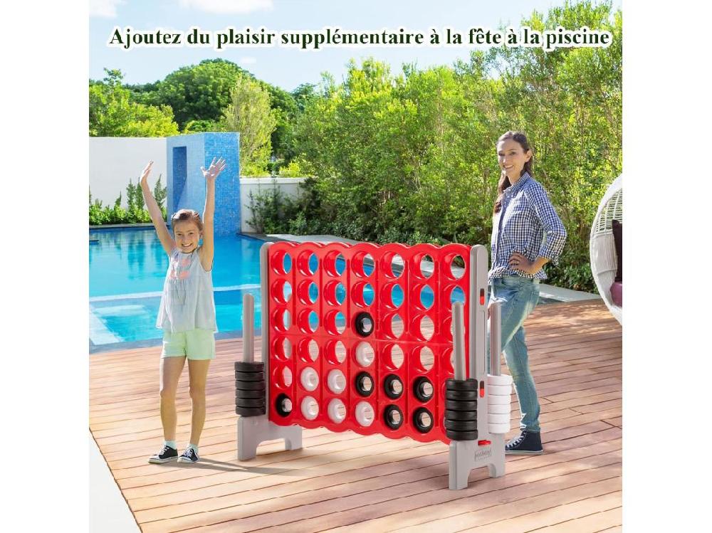Vente Unique Jeux Puissance 4 Géant Enfants Avec 42 Jetons Jeu De Société Ludique & Éducatif Avec Porte-Anneaux Levier De Réinitialisation Utilisation Intérieur Et Extérieur