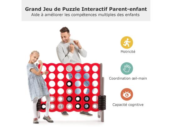 Vente Unique Jeux Puissance 4 Géant Enfants Avec 42 Jetons Jeu De Société Ludique & Éducatif Avec Porte-Anneaux Levier De Réinitialisation Utilisation Intérieur Et Extérieur