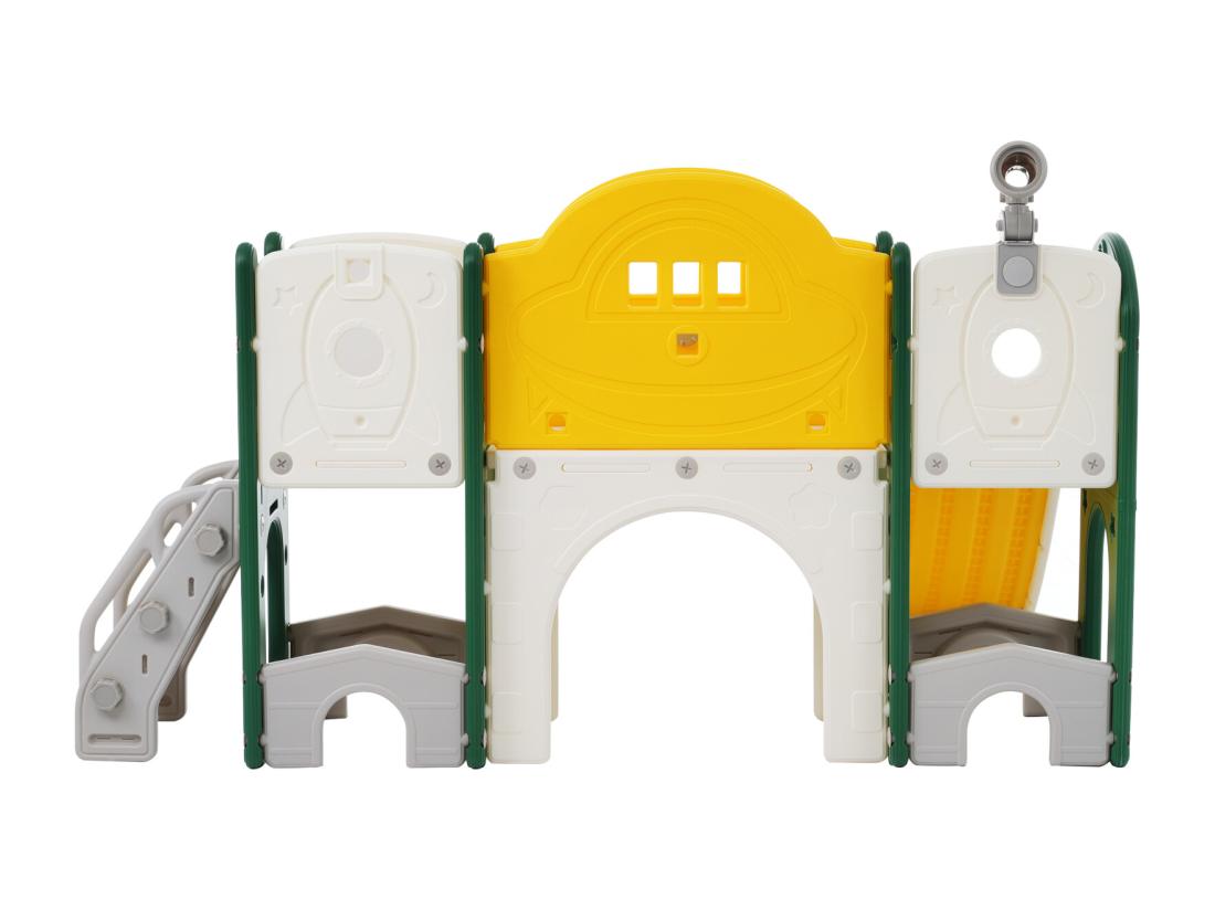 Vente Unique Jouet D'escalade Pour Enfants 10 En 1 Avec Toboggan Autoportant Escalade Jeu De Forage Gris